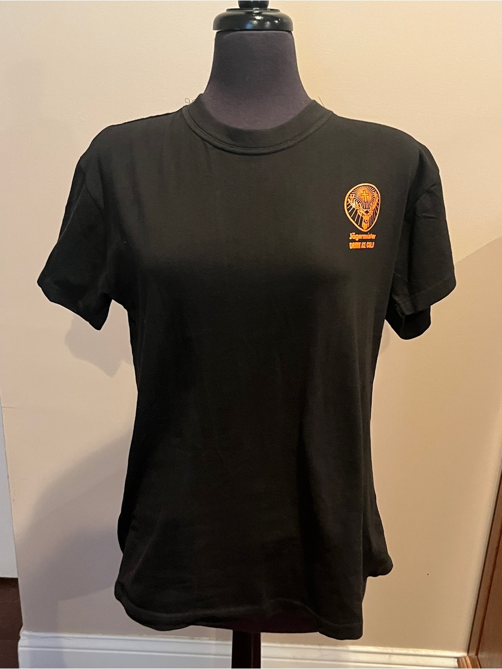 Jagermeister Black Short Sleeve Tee with Orange Logo - NEW